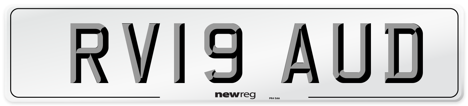 RV19 AUD Number Plate from New Reg